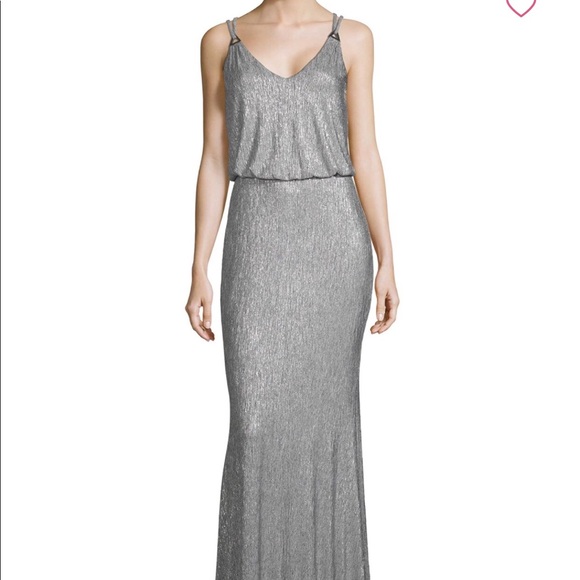 metallic silver gown